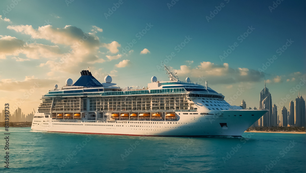 Luxury cruise ship sea