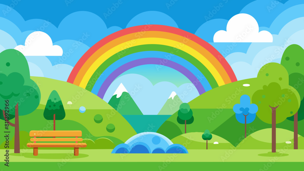 Rainbow cartoon vector illustration