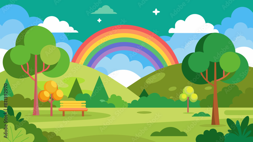 Rainbow cartoon vector illustration