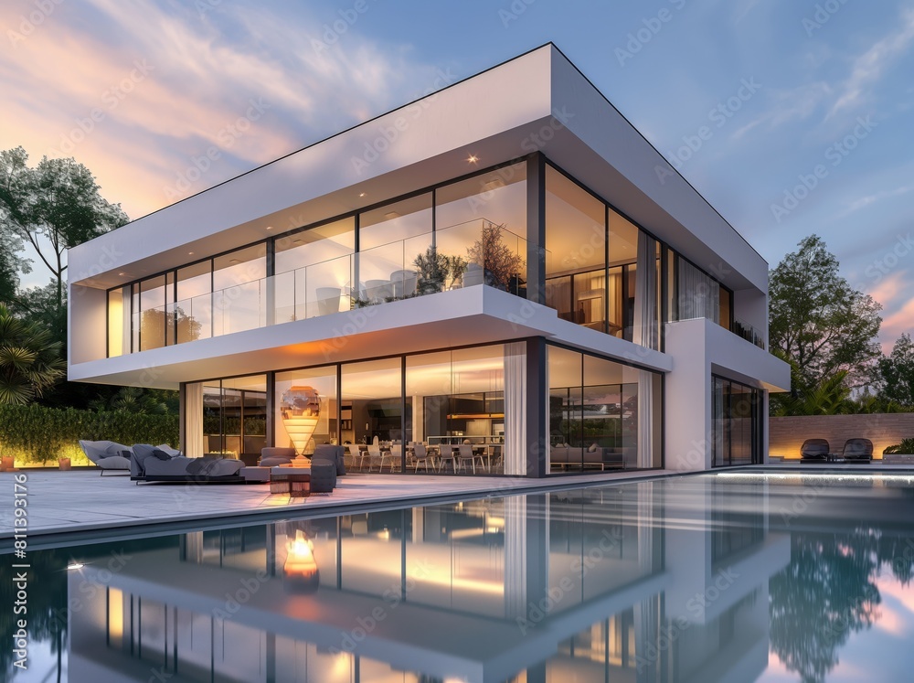 Dusk Modern Villa with Pool Dusk Modern Villa with Pool