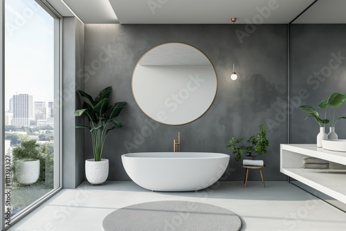 Panoramic Serene Bathroom Interior