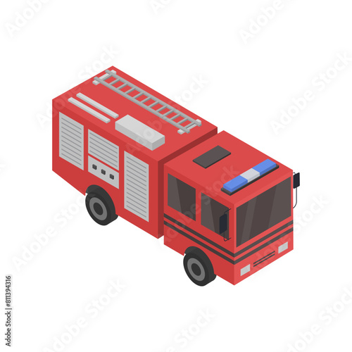 Fire truck isometric