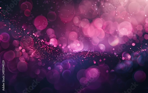 Soft pink and purple bokeh lights on a dark background.