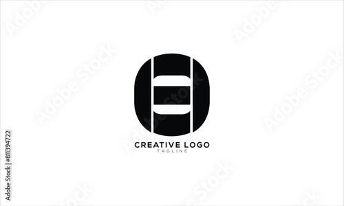 OH HO OE EO Abstract initial monogram letter alphabet logo design
