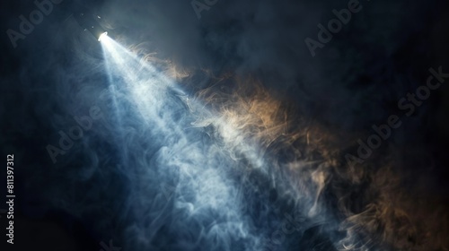 Video projector beam shining through smoke with jib moves photo