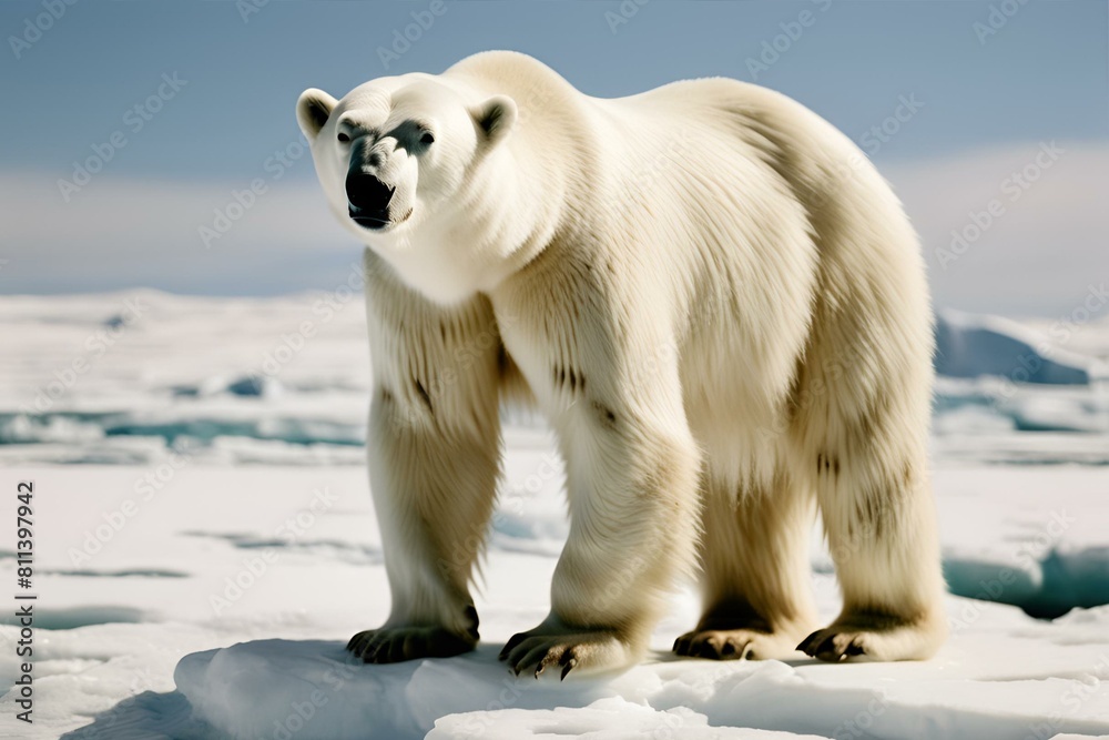 Fototapeta premium Polar bear, Global warming, Climate change