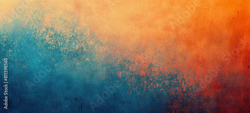Fototapeta Naklejka Na Ścianę i Meble -  abstract textured background with blue and orange paint splashes