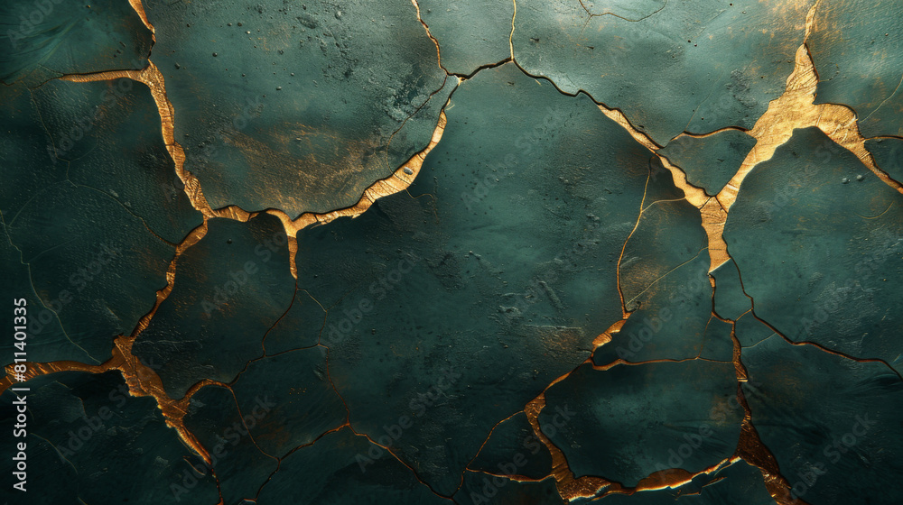 Highly detailed texture of cracked earth surface with golden fissures contrasting against dark soil. Highly detailed texture of cracked earth surface with golden fissures contrasting against dark soil.