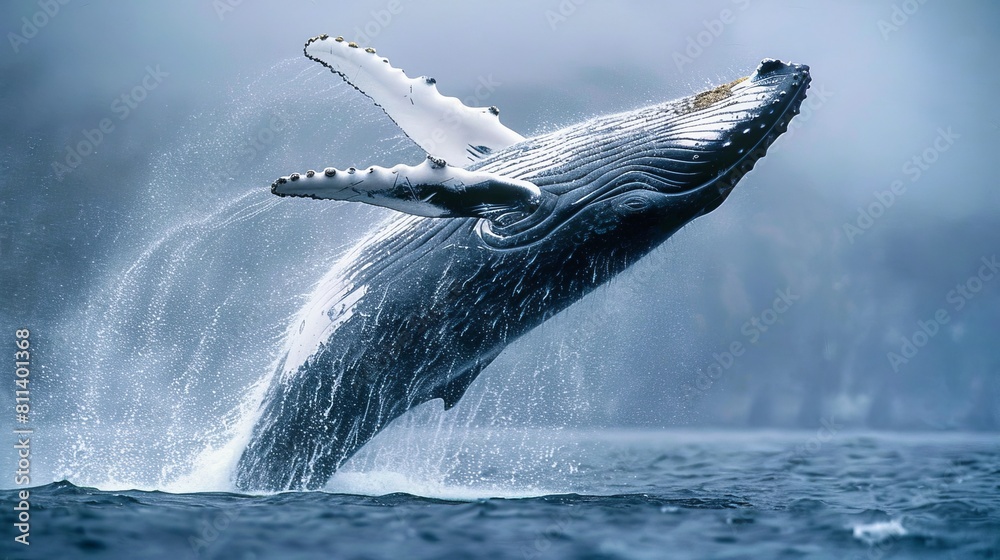 Fototapeta premium Majestic Humpback Whale Breaching