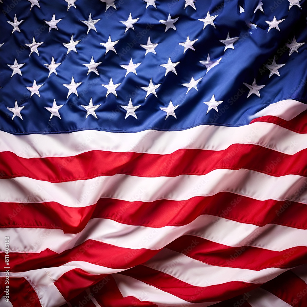 Obraz premium American flag waving in the wind
