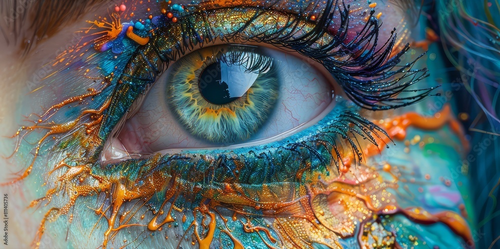 psychedelic eye, trippy colors and patterns