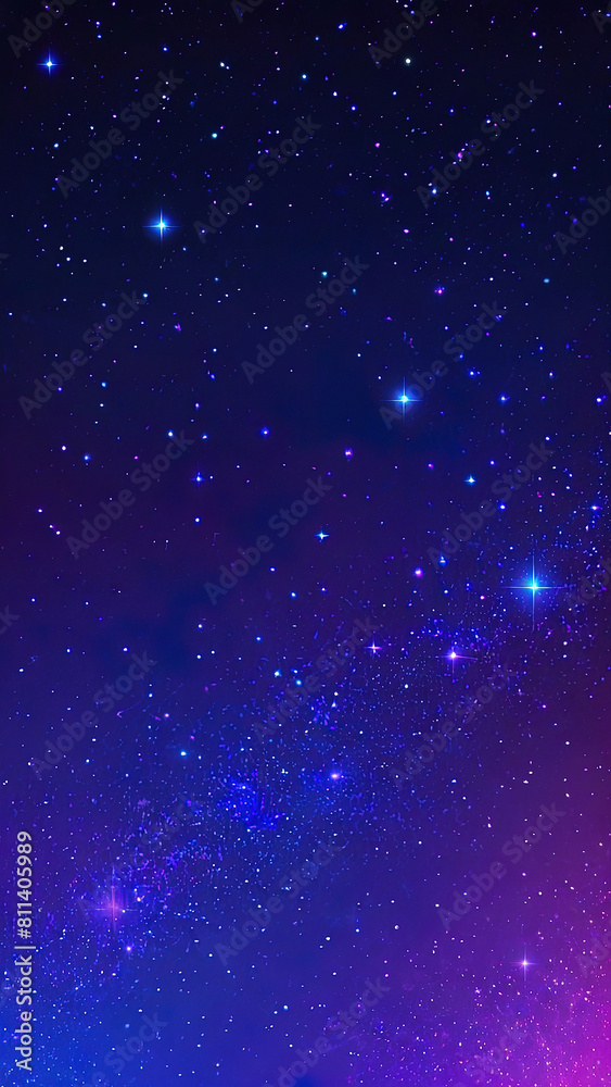 The gradient sky is dotted with small sparkling stars The gradient sky is dotted with small sparkling stars