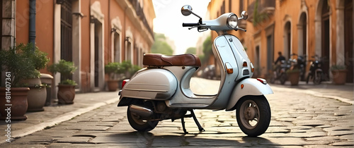 Classic scooter on an Italian street photo
