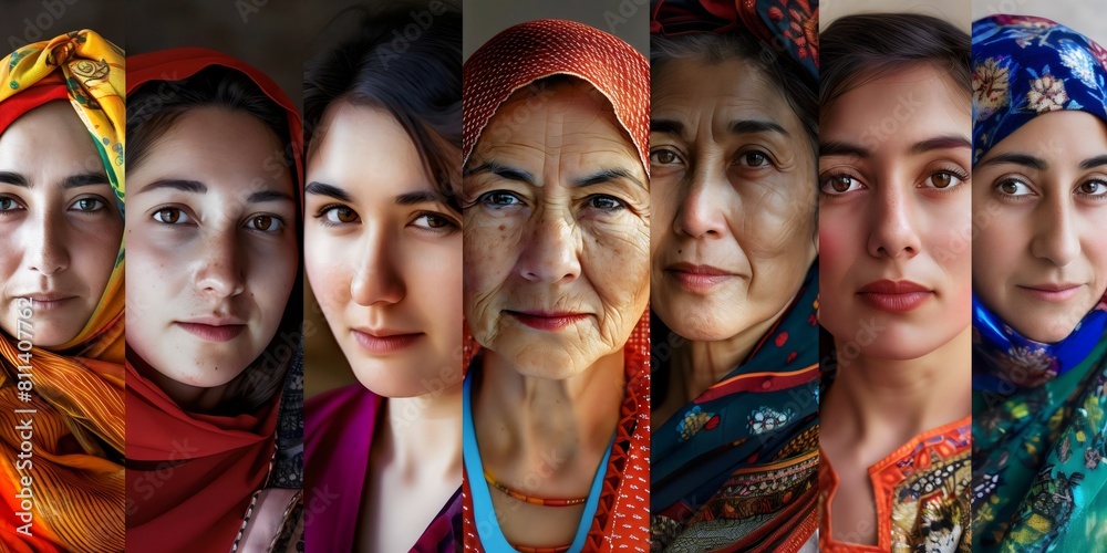 Collage of women different cultures and ages, diversity celebrating international womens day Collage of women different cultures and ages, diversity celebrating international womens day