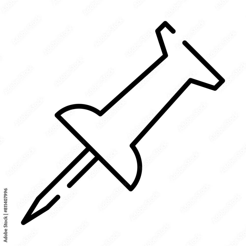 Push pin black line icon Push pin black line icon