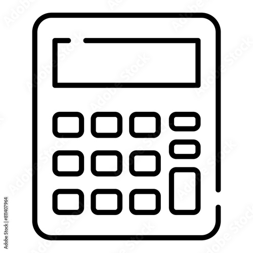 Calculator black line icon