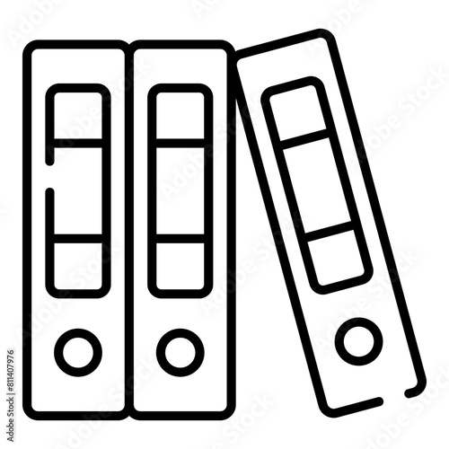 Office folders black line icon