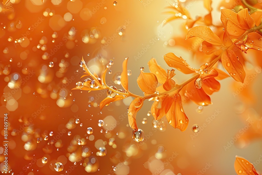 beautiful fresh orange wallpaper desktop with curved plants and droplets of water beautiful fresh orange wallpaper desktop with curved plants and droplets of water