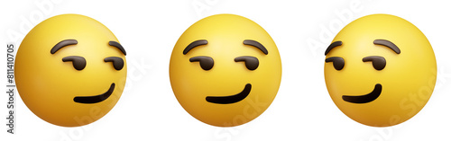 Schilderij op canvas Smirking face three-dimensional emoji