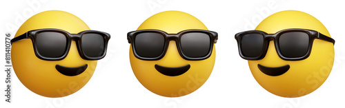 Tablou pe pânză Smiling face with sunglasses three-dimensional emoji