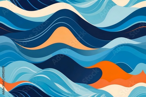 Flowing shapes of the waves symbolize ups and downs of emotions. 
