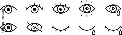 シンプルな眼の線画アイコンセット photo