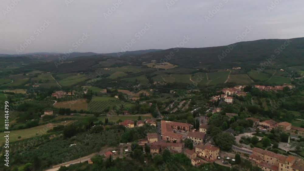 Aerial view of Town of San Gimignano, Tuscany, Italy. medieval village Aerial view of Town of San Gimignano, Tuscany, Italy. medieval village