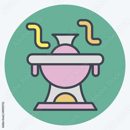 Icon Hot Pot. related to Seafood symbol. color mate style. simple design illustration