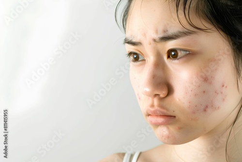 ニキビに悩む日本人の20代の女性