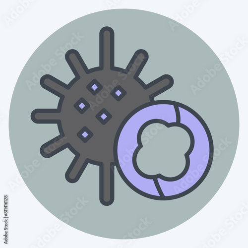 Icon Sea Urchins. related to Seafood symbol. color mate style. simple design illustration