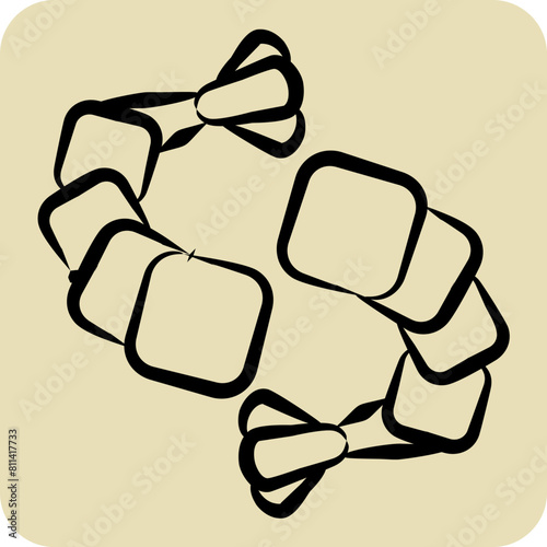 Icon Shrimp. related to Seafood symbol. hand drawn style. simple design illustration
