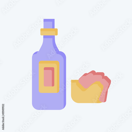 Icon Seafood Sauce. related to Seafood symbol. flat style. simple design illustration