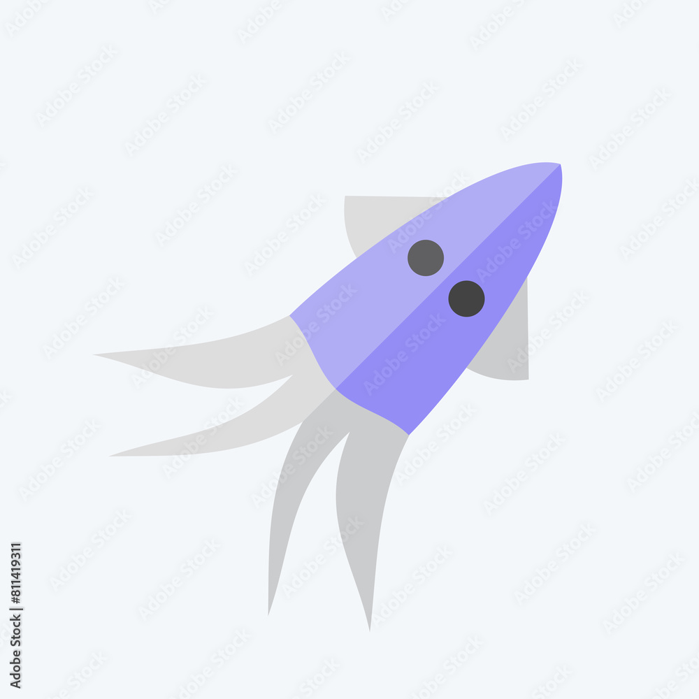 Icon Squid. related to Seafood symbol. flat style. simple design illustration Icon Squid. related to Seafood symbol. flat style. simple design illustration
