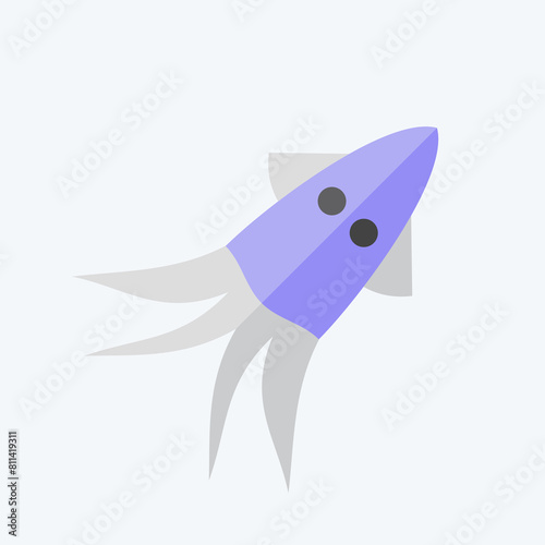Icon Squid. related to Seafood symbol. flat style. simple design illustration