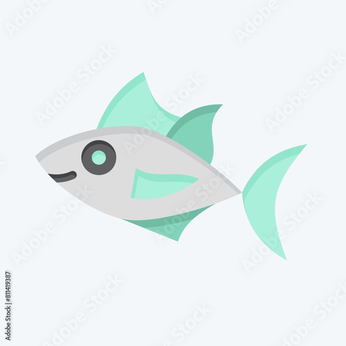 Icon Tuna. related to Seafood symbol. flat style. simple design illustration