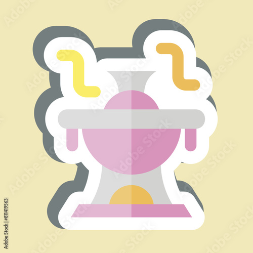 Sticker Hot Pot. related to Seafood symbol. simple design illustration