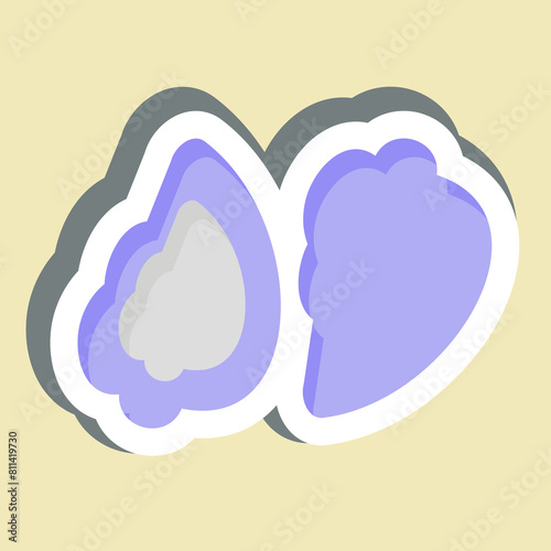 Sticker Oyster. related to Seafood symbol. simple design illustration