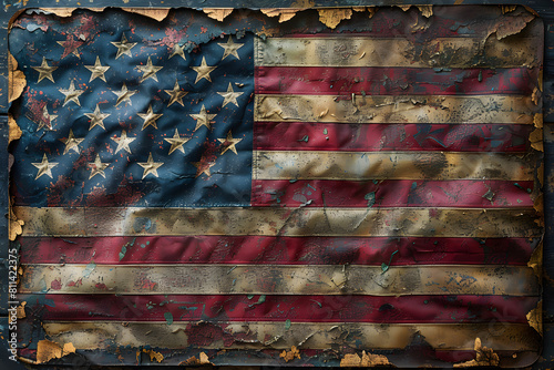American Flag colors and fireworks mockup background with copy space . 4 July independence day concept celebration