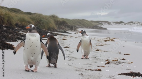 Gentoo penguins spotted at Bertha s beach in the Falkland Islands photo