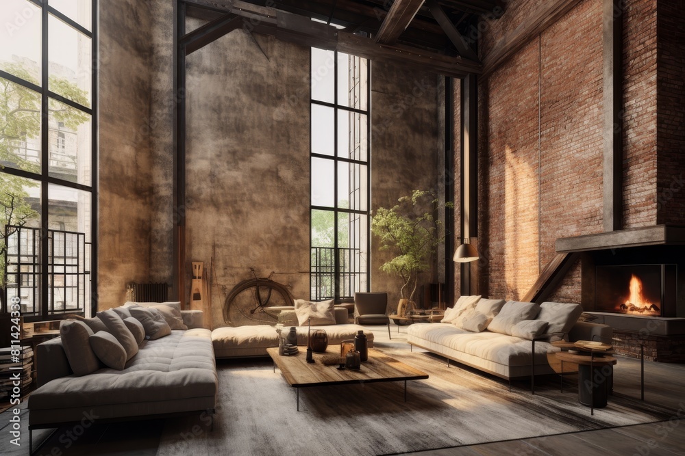 Urban Living at its Finest in a Chic Textured Concrete Loft with Industrial Accents