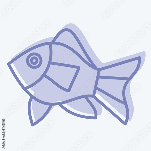 Icon Atlantic Fish. related to Seafood symbol. two tone style. simple design illustration