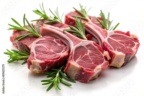 Butcher Meat Products on White Background