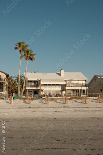 beach house with palm trees 