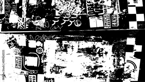 8-51. Black and white grunge graffiti texture background.	
