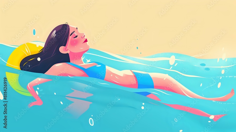 Graceful Aqua Aerobics: Camaraderie and Vibrant Accessories in Water