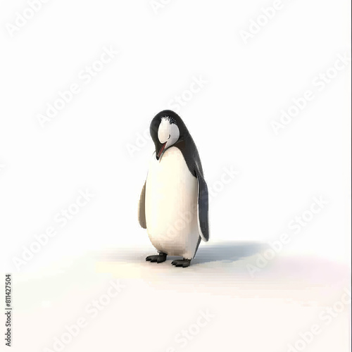 Minimalist Black and White Penguin Illustration