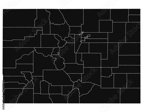 Colorado administrative map. counties map of Colorado  blank Map  empty map of Colorado