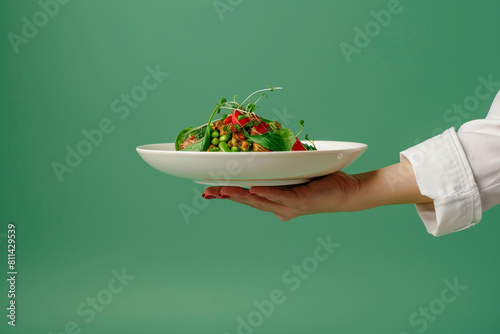 chef holding a plate