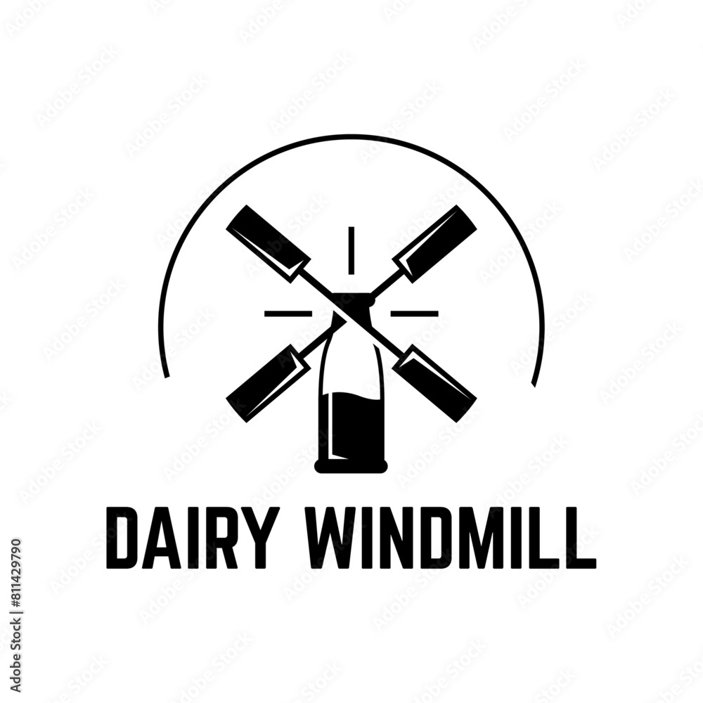 dairy windmill flat modern logo dairy windmill flat modern logo