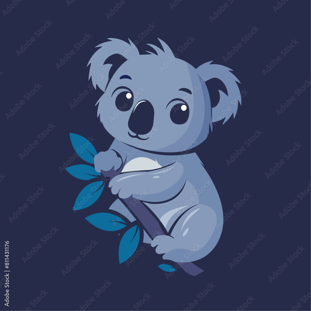 flat design illustration of koala flat design illustration of koala
